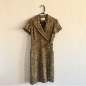 Silk cheetah wrap dress